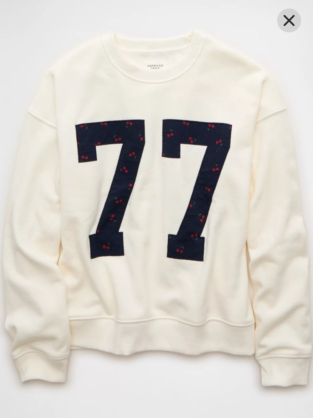 American Eagle Relaxed Graphic Sweatshirt with cherry details